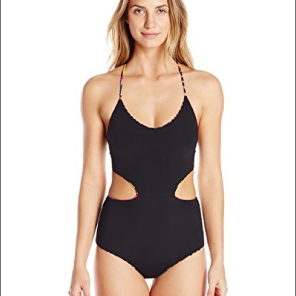Mara Hoffman Garlands one-piece lace up swimsuit